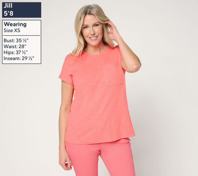 Denim & Co. Essentials Linen Blend Dolman Sleeve Top w/ Pocket — View 3