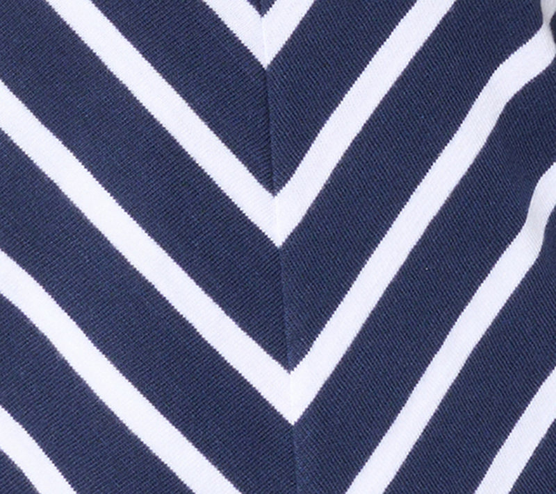 Denim & Co. Active Striped Textured Cotton V-Neck Top — View 7