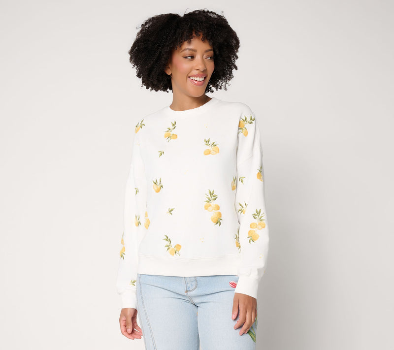 Driftwood Jeans Teddy Crew Neck Pullover - Limoncello — View 8