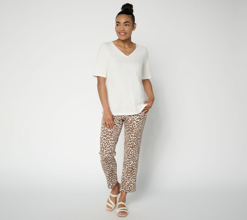 Belle by Kim Gravel Regular ScubaLuxe 5 Pocket Crop Pant — View 5
