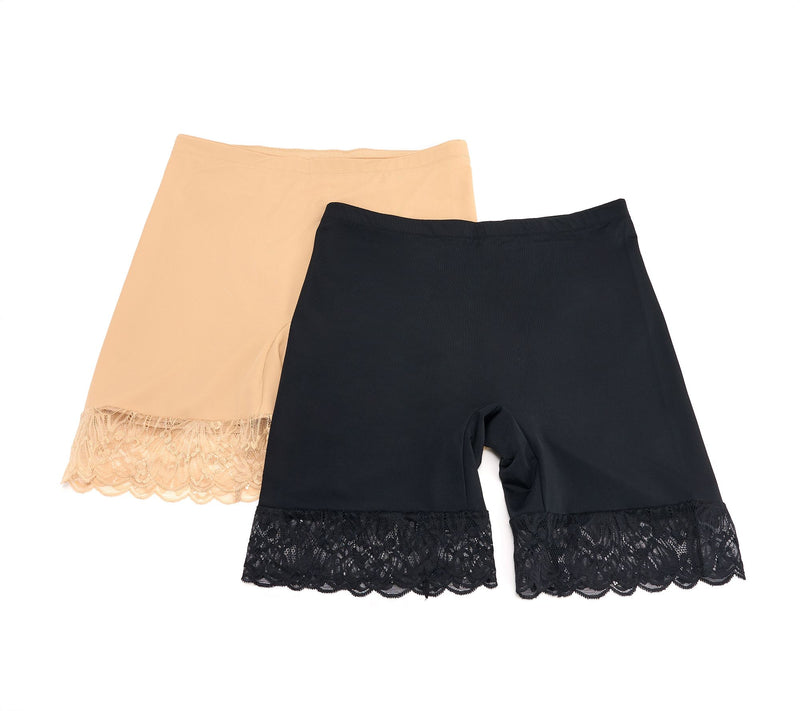 Breezies Slip Short with Lace Trim Set of 2 — View 11
