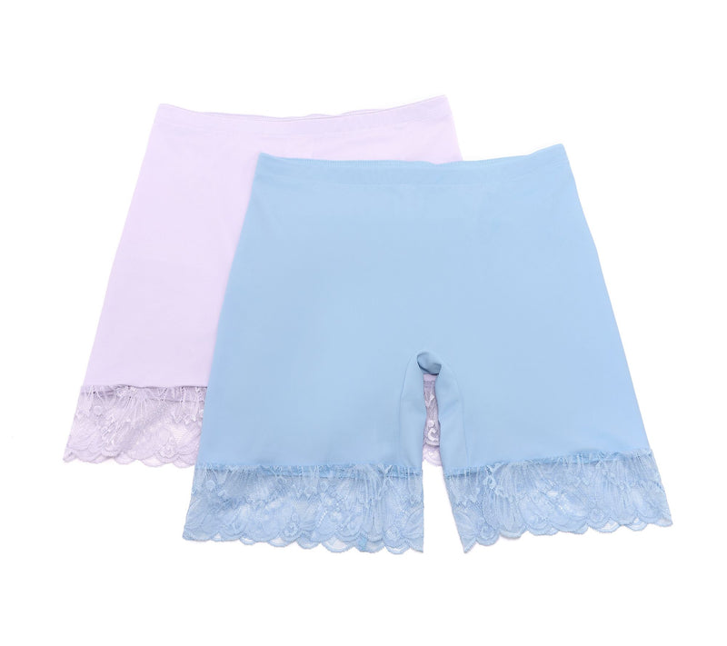 Breezies Slip Short with Lace Trim Set of 2 — View 2