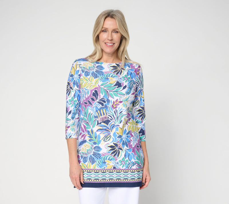 Denim & Co. Regular Printed Favorite Jersey Tunic — Main view