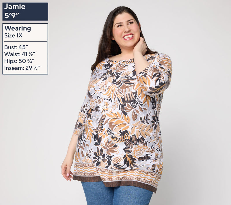 Denim & Co. Petite Printed Favorite Jersey Tunic — View 2