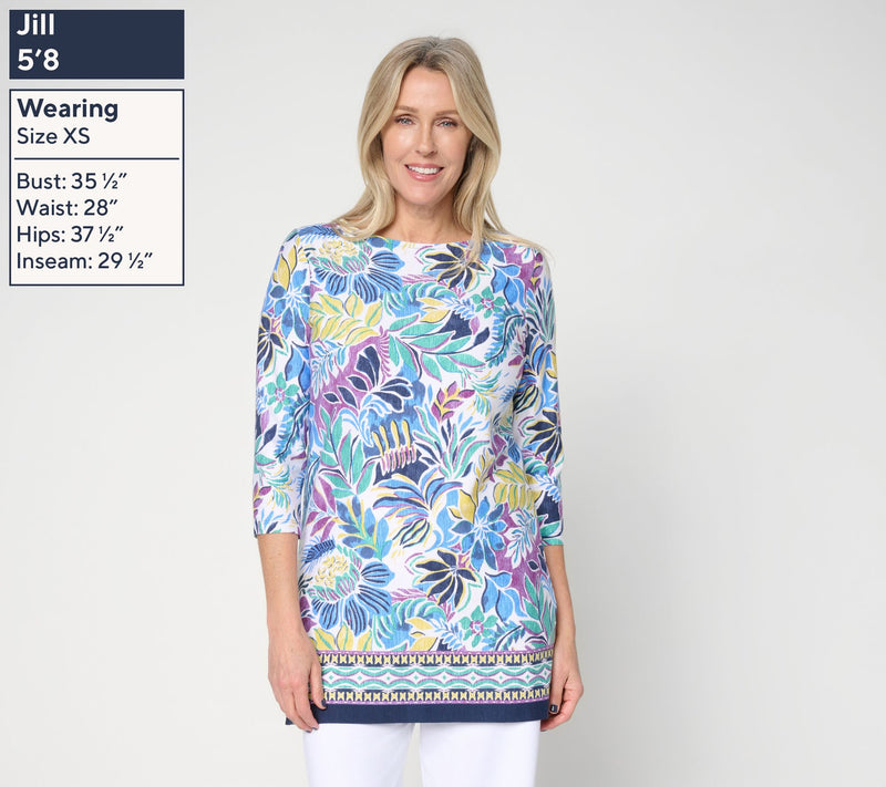 Denim & Co. Petite Printed Favorite Jersey Tunic — View 3