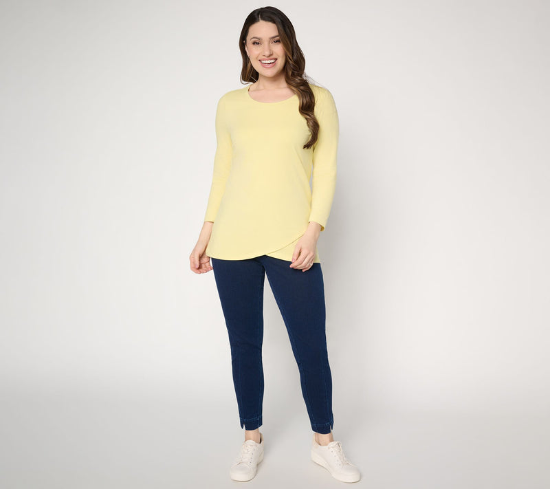 Denim & Co. Petite Perfect Jersey Tunic  with Tulip Hem — View 5