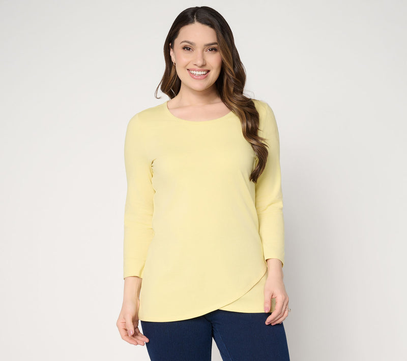Denim & Co. Petite Perfect Jersey Tunic  with Tulip Hem — Main view
