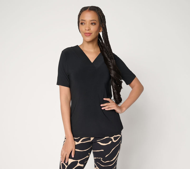 Attitudes by Renee Como Jersey Reversible Neckline Top — View 11