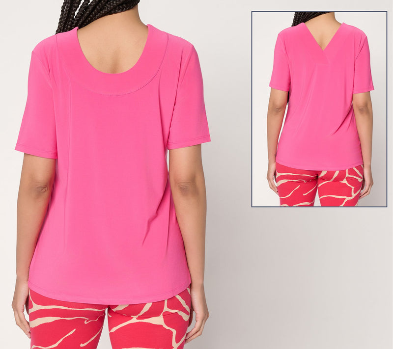 Attitudes by Renee Como Jersey Reversible Neckline Top — View 4