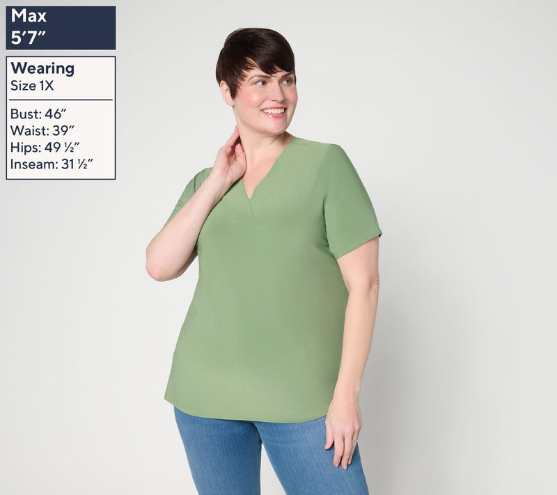 Attitudes by Renee Como Jersey Reversible Neckline Top — View 2