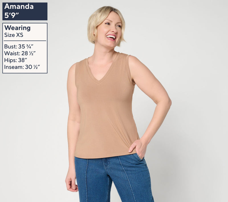 Me by Jennie Garth EcoVero Knit Tank Top — View 3