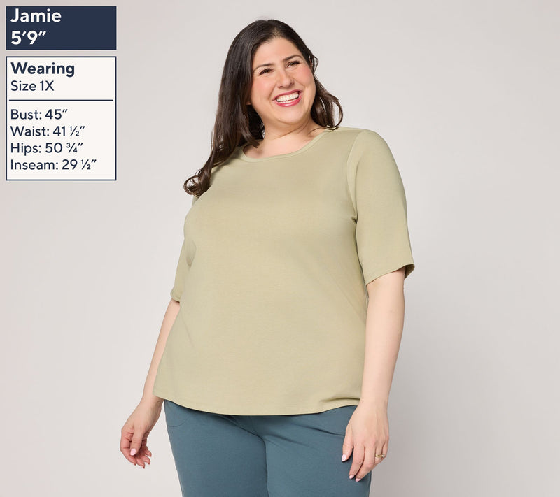 Denim & Co. Essentials Favorite Jersey 3-Pack Elbow Sleeve Tops — View 2