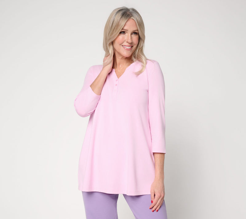 Denim & Co. Essentials Regular So Soft Jersey Henley Tunic — View 13