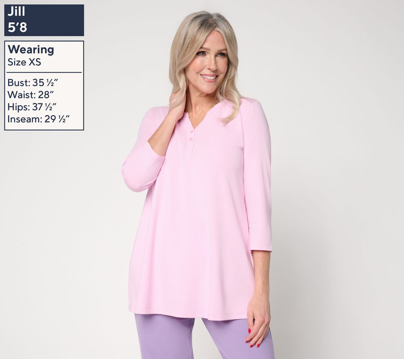 Denim & Co. Essentials Regular So Soft Jersey Henley Tunic — View 5