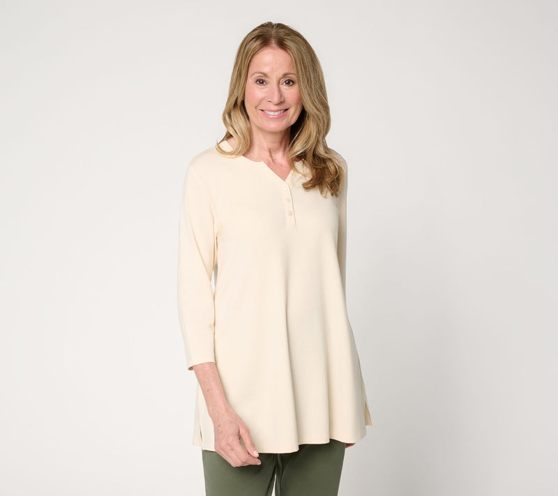 Denim & Co. Essentials Regular So Soft Jersey Henley Tunic — View 14
