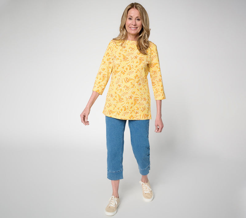 Denim & Co. Regular Indigo Classic Stretch Crop Pants with Cuffs — View 9