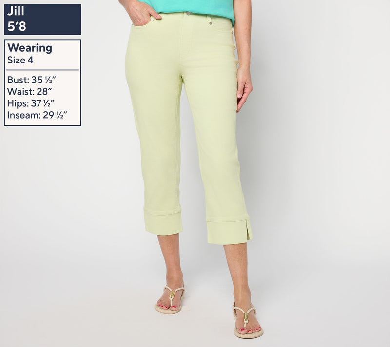 Denim & Co. Regular Classic Stretch Crop Pants with Cuffs — View 3