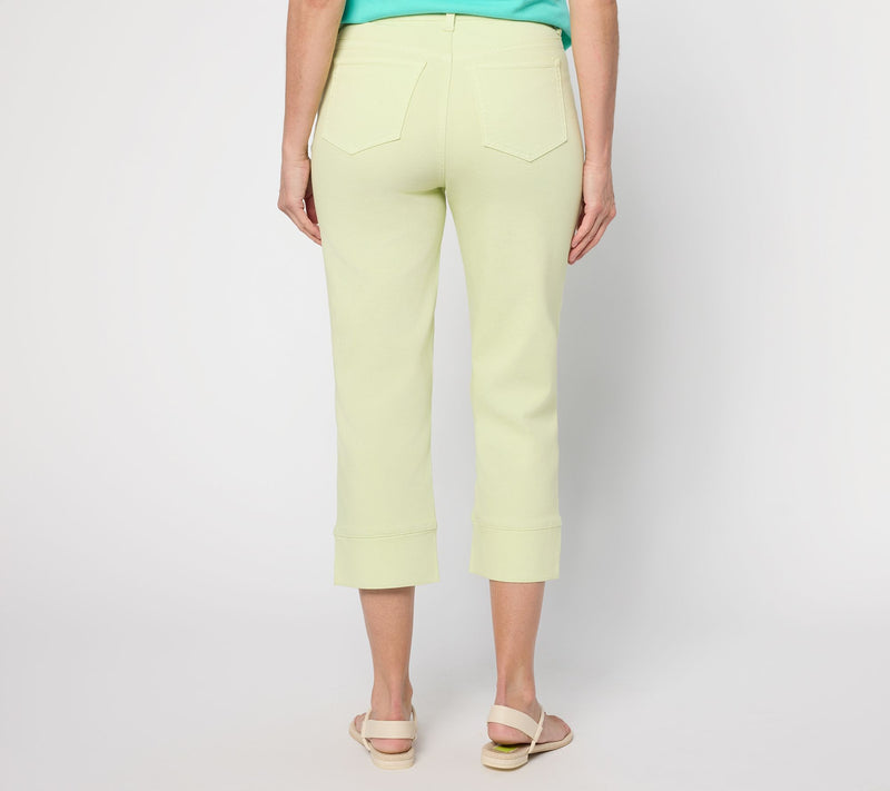 Denim & Co. Regular Classic Stretch Crop Pants with Cuffs — View 4