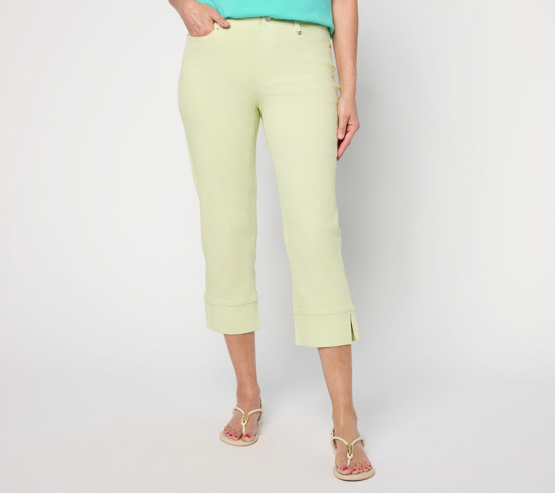 Denim & Co. Regular Classic Stretch Crop Pants with Cuffs — View 8