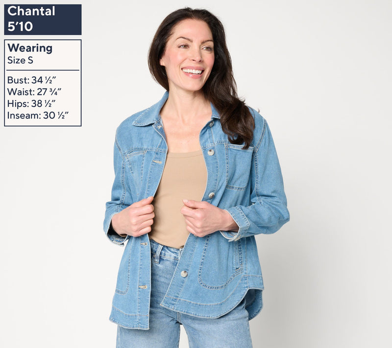 Liverpool Los Angeles Weekender Shirt Jacket - Light Wash — View 4