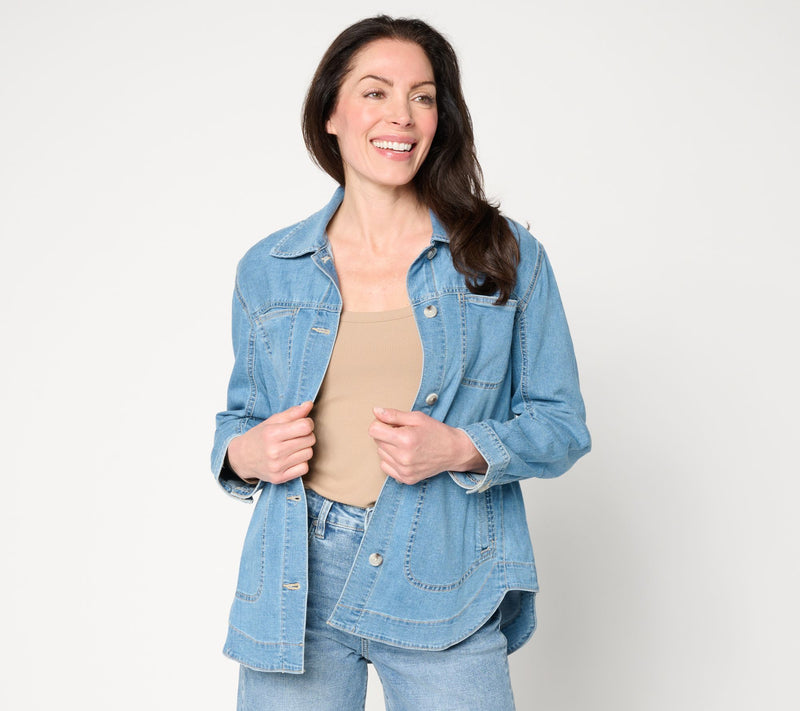 Liverpool Los Angeles Weekender Shirt Jacket - Light Wash — Main view