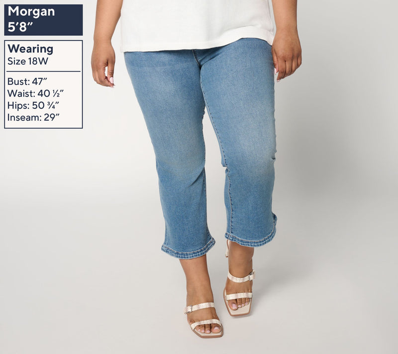 Liverpool Los Angeles Gia Glider Crop Jeans w/ Tulip Hem - Landmark — View 2