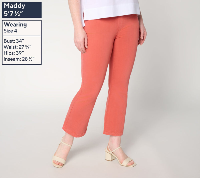 Liverpool Los Angeles Gia Glider Crop Jeans w/ Tulip Hem - Papaya — View 3