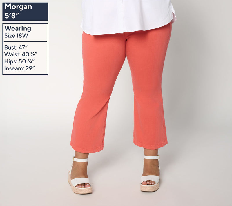 Liverpool Los Angeles Gia Glider Crop Jeans w/ Tulip Hem - Papaya — View 2