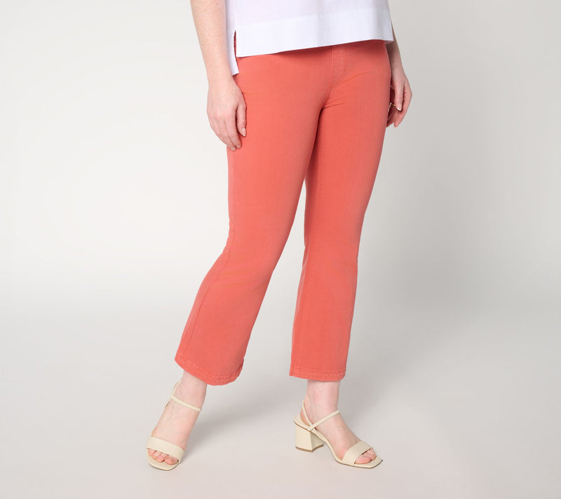 Liverpool Los Angeles Gia Glider Crop Jeans w/ Tulip Hem - Papaya — View 9