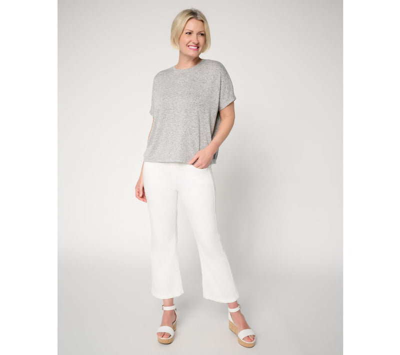 Liverpool Los Angeles Gia Glider Crop Jeans w/ Tulip Hem -Bright Wht — View 5