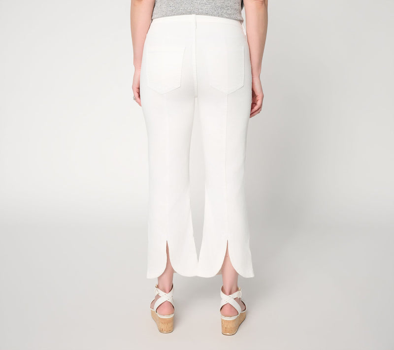 Liverpool Los Angeles Gia Glider Crop Jeans w/ Tulip Hem -Bright Wht — View 4