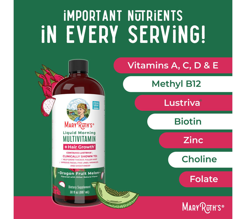 MaryRuth's Liquid Morning Multivitamin Dragonfruit 30-oz Serving — View 6