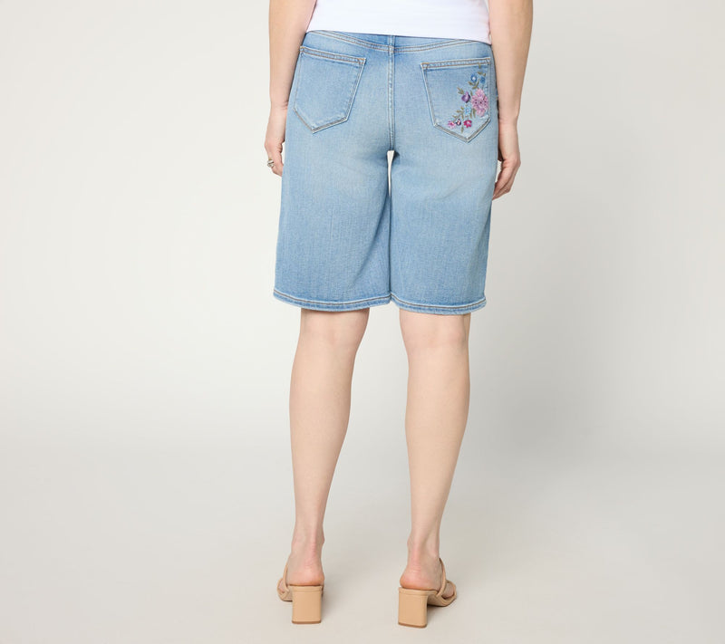 Driftwood Jeans 12" Inseam Heather Shorts - Bluebird — View 3