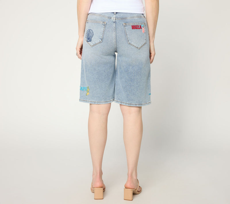 Driftwood Jeans 12" Inseam Heather Shorts - Destination Doodle — View 3