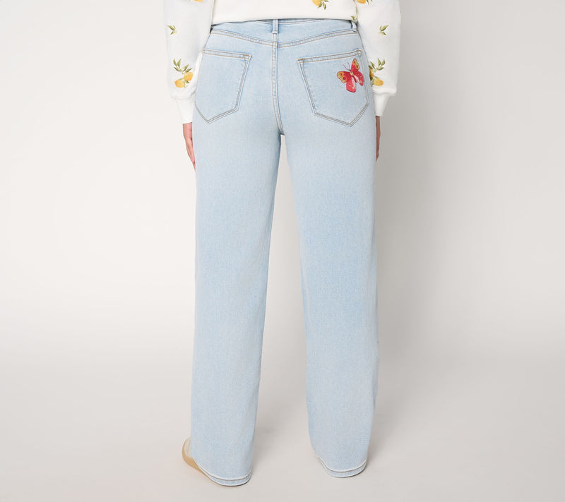 Driftwood Jeans IRA Straight Leg Jeans - Twirly Tulips — View 3
