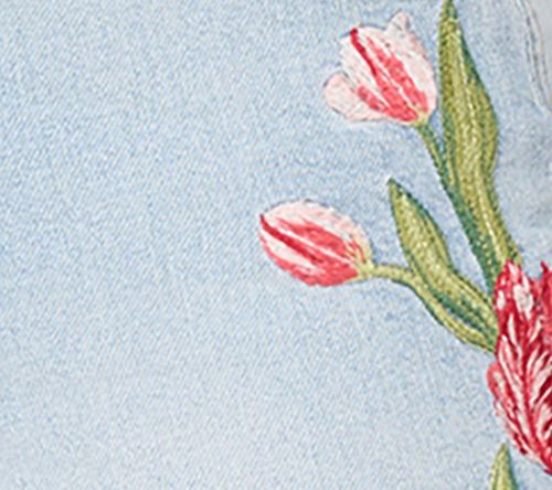 Driftwood Jeans IRA Straight Leg Jeans - Twirly Tulips — View 7