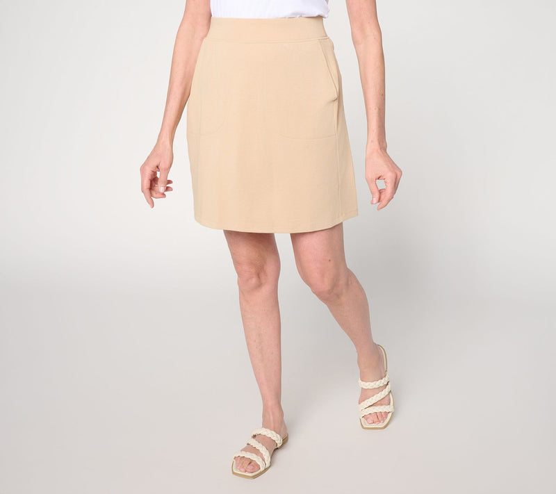 Denim & Co. Beach Jersey Regular Pull-On Skort with Pockets — View 9