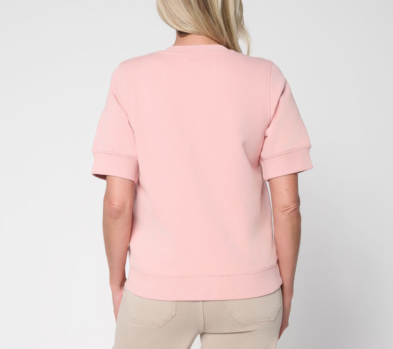 Driftwood Jeans Short Sleeve Henley Top - Twirly Tulips — View 5