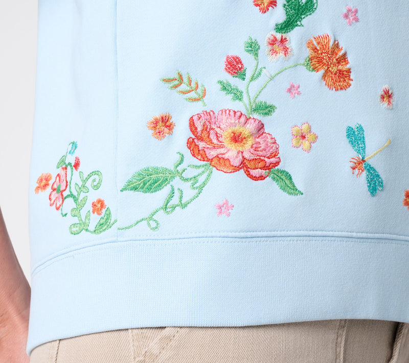 Driftwood Jeans Short Sleeve Henley Top - Gardenia Dream — View 7