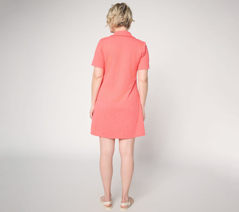 Denim & Co. Beach Regular Textured Knit Short Sleeve Cover Up Dress — View 4