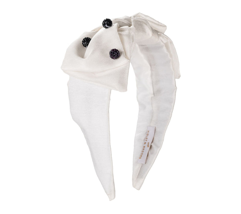 Violet and Brooks Brynn Pave Dot Bow Headband — Main view