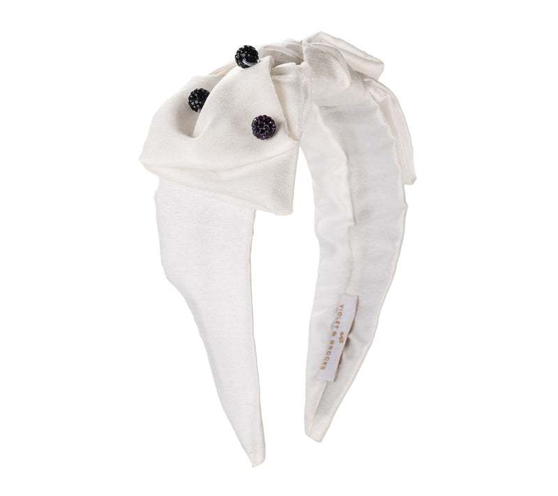 Violet and Brooks Brynn Pave Dot Bow Headband — View 6