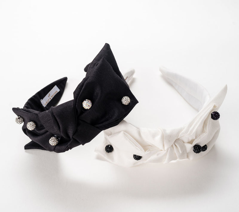 Violet and Brooks Brynn Pave Dot Bow Headband — View 2