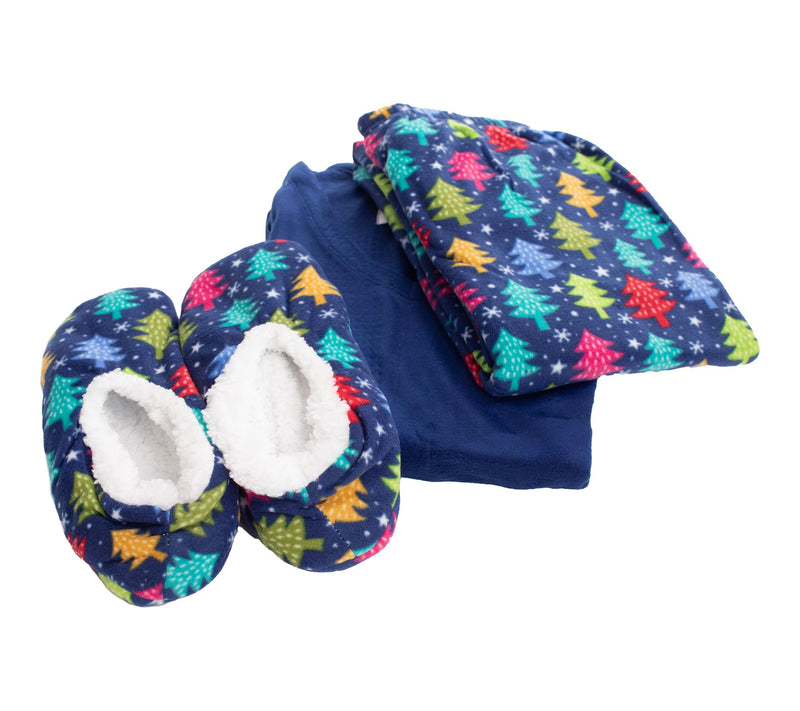 Goodnight Kiss Ladies' PJ Set & Slipper Sock Bundle — View 3