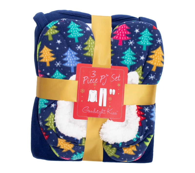 Goodnight Kiss Ladies' PJ Set & Slipper Sock Bundle — View 2