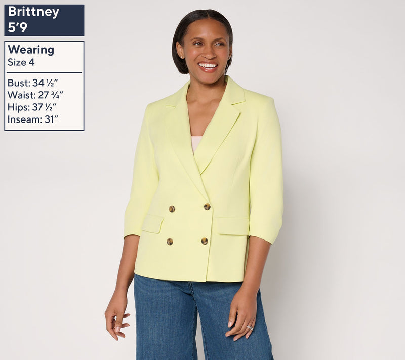 Studio Park x Amy Stran Ruched 3/4 Sleeve Blazer — View 3