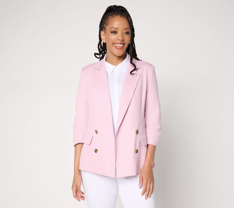 Studio Park x Amy Stran Ruched 3/4 Sleeve Blazer — View 12