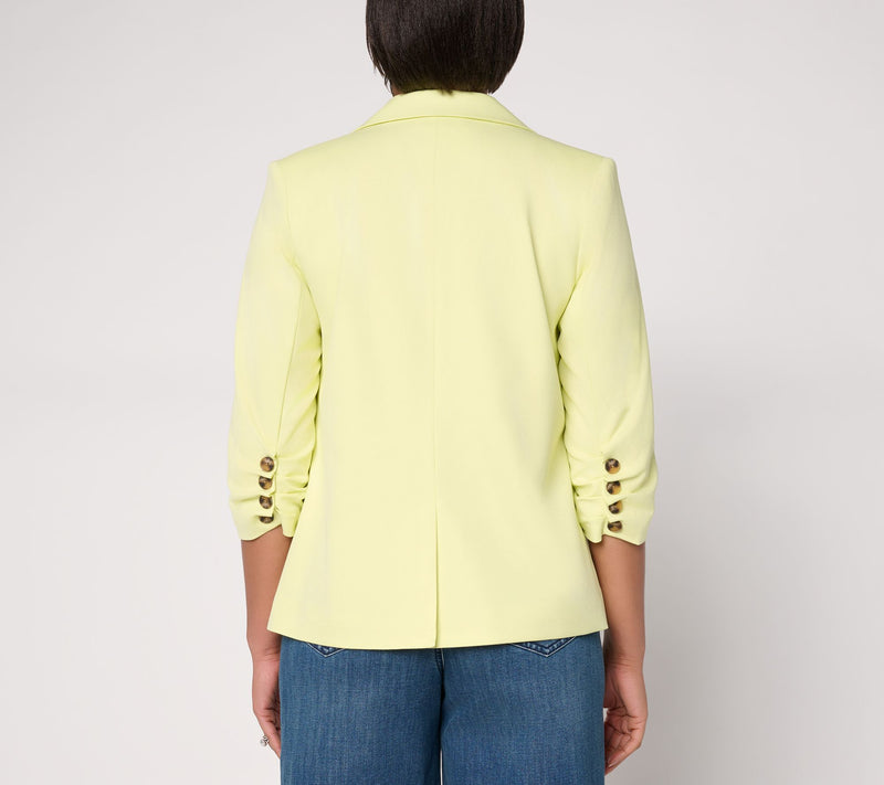 Studio Park x Amy Stran Ruched 3/4 Sleeve Blazer — View 4