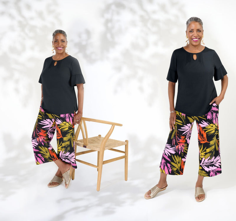 Denim & Co. Tall Beach Jersey Wide Leg Crop Pants — View 8