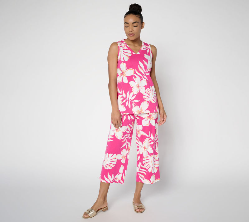Denim & Co. Tall Beach Jersey Wide Leg Crop Pants — View 5